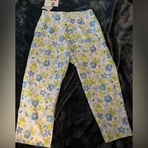 Liz Claiborne Brand new Blue and Green floral pants Size S